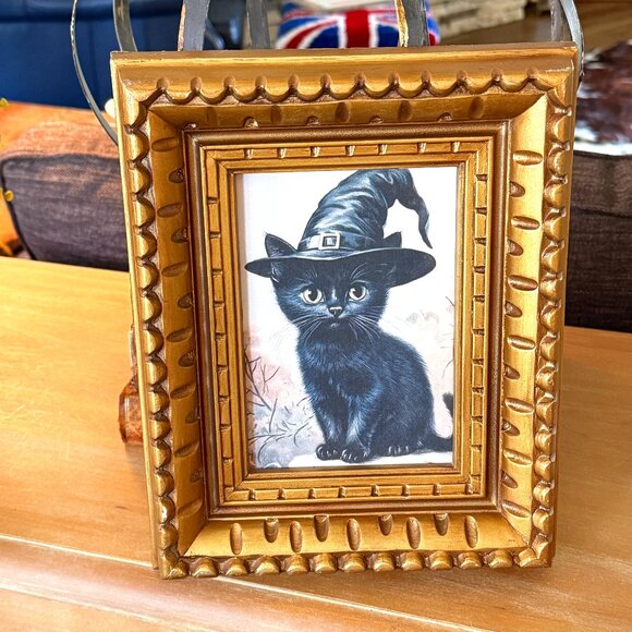 Vintage Other - Vintage molded plastic frame with Halloween Cat